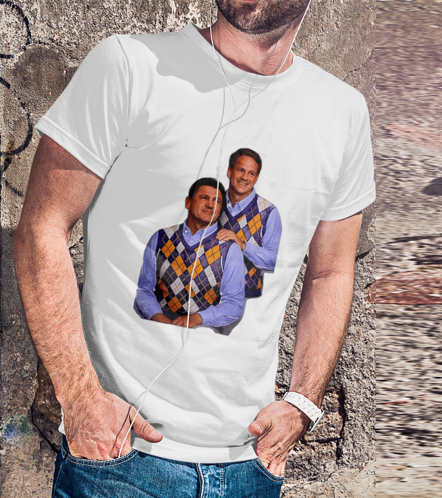 LSU Tigers Ed Orgeron Vs Kim Mulkey Argyle Sweater Coaches T-Shirt