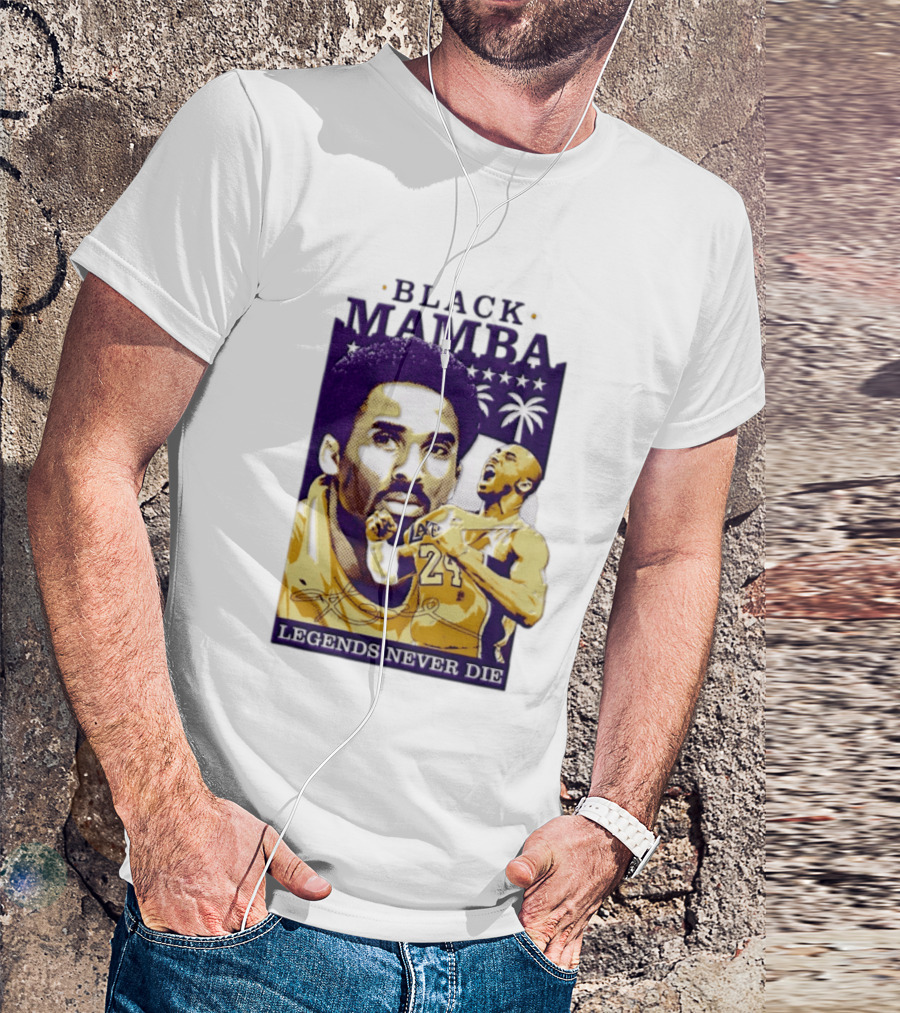 Kobe Bryant Black Mamba Legends Never Die Los Angeles Lakers 24 NBA Basketball T-Shirt