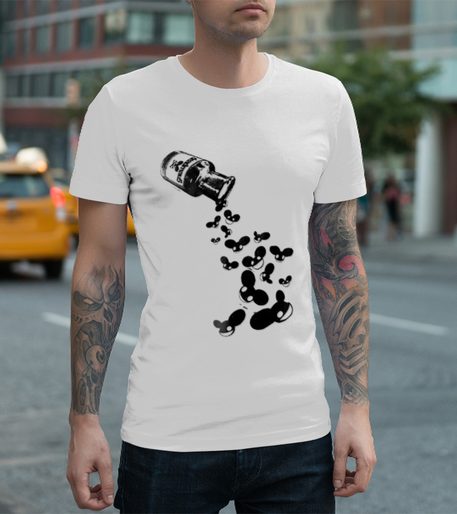 Deadmau5 Tipped Glass Medicine Bottle Mouse Head Spill T-Shirt