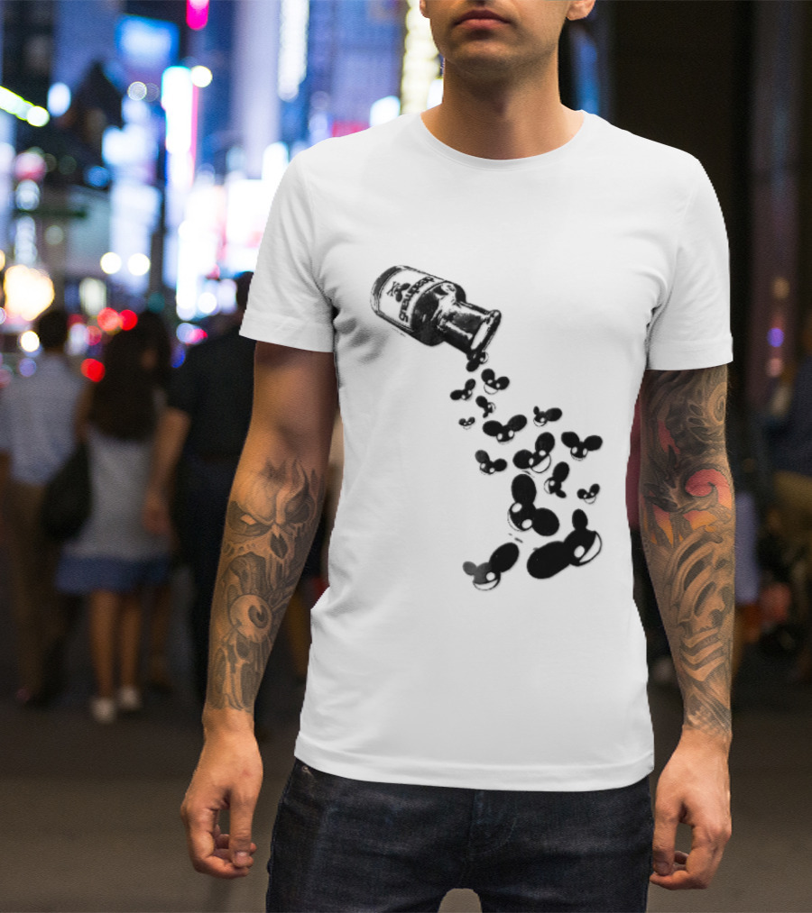 Deadmau5 Tipped Glass Medicine Bottle Mouse Head Spill T-Shirt