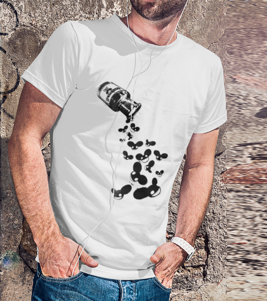 Deadmau5 Tipped Glass Medicine Bottle Mouse Head Spill T-Shirt
