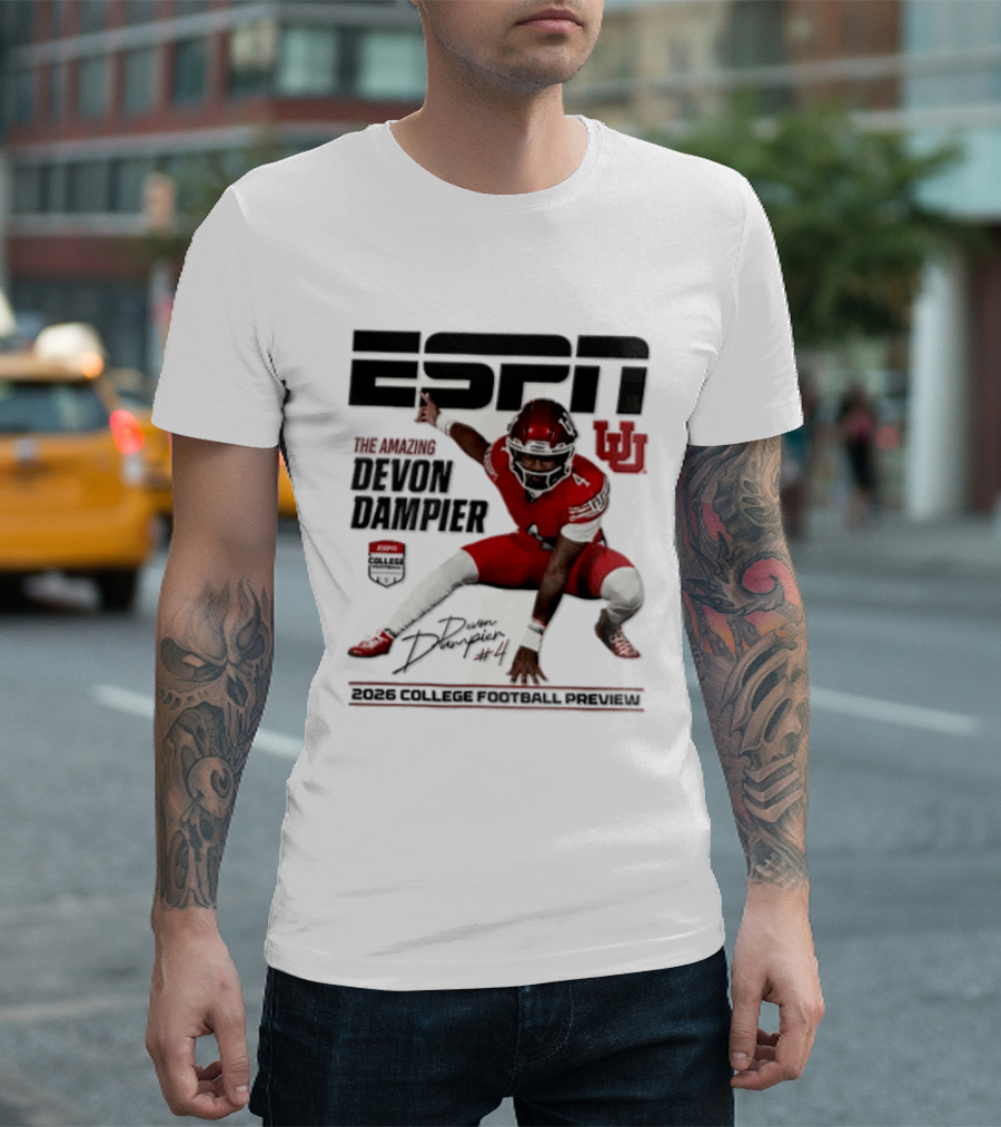 ESPN College Football 2026 Preview Devon Dampier Utah Utes T-Shirt