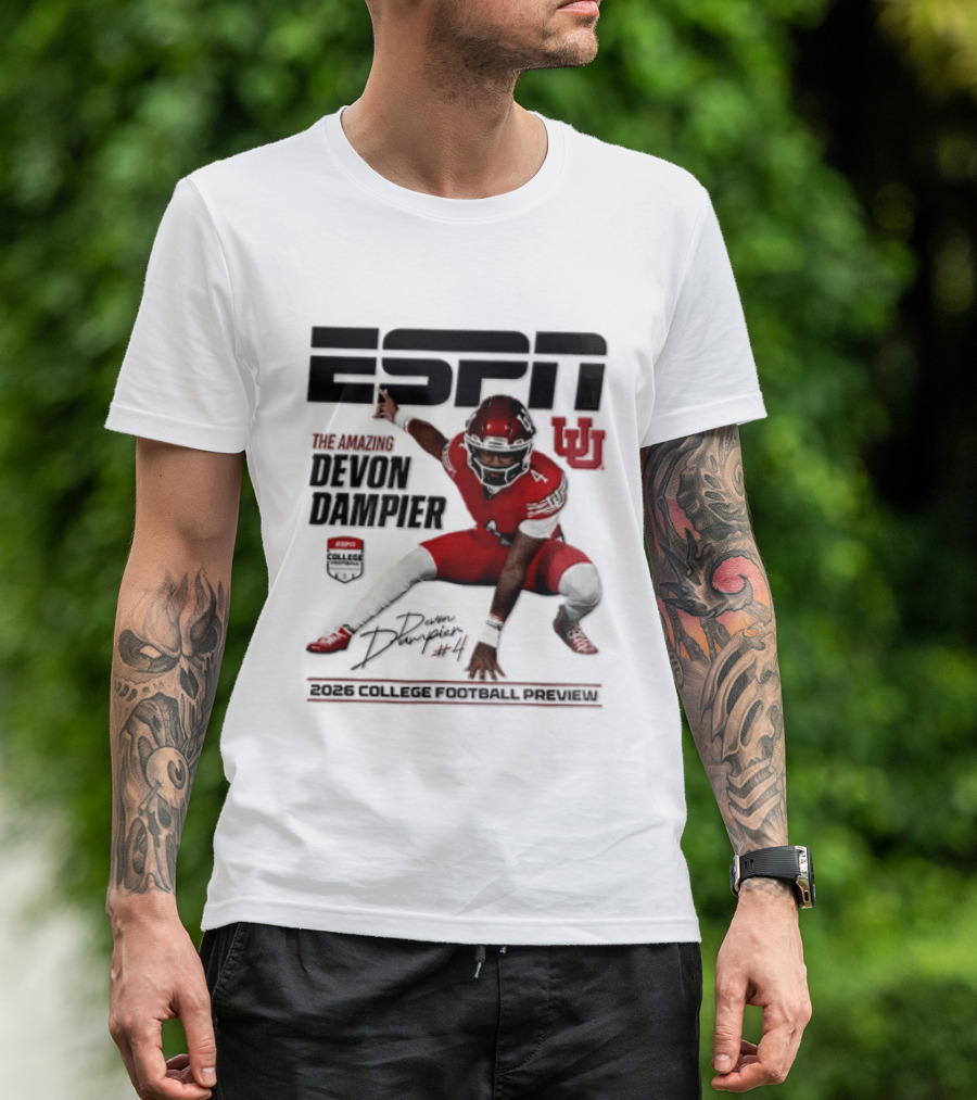 ESPN College Football 2026 Preview Devon Dampier Utah Utes T-Shirt