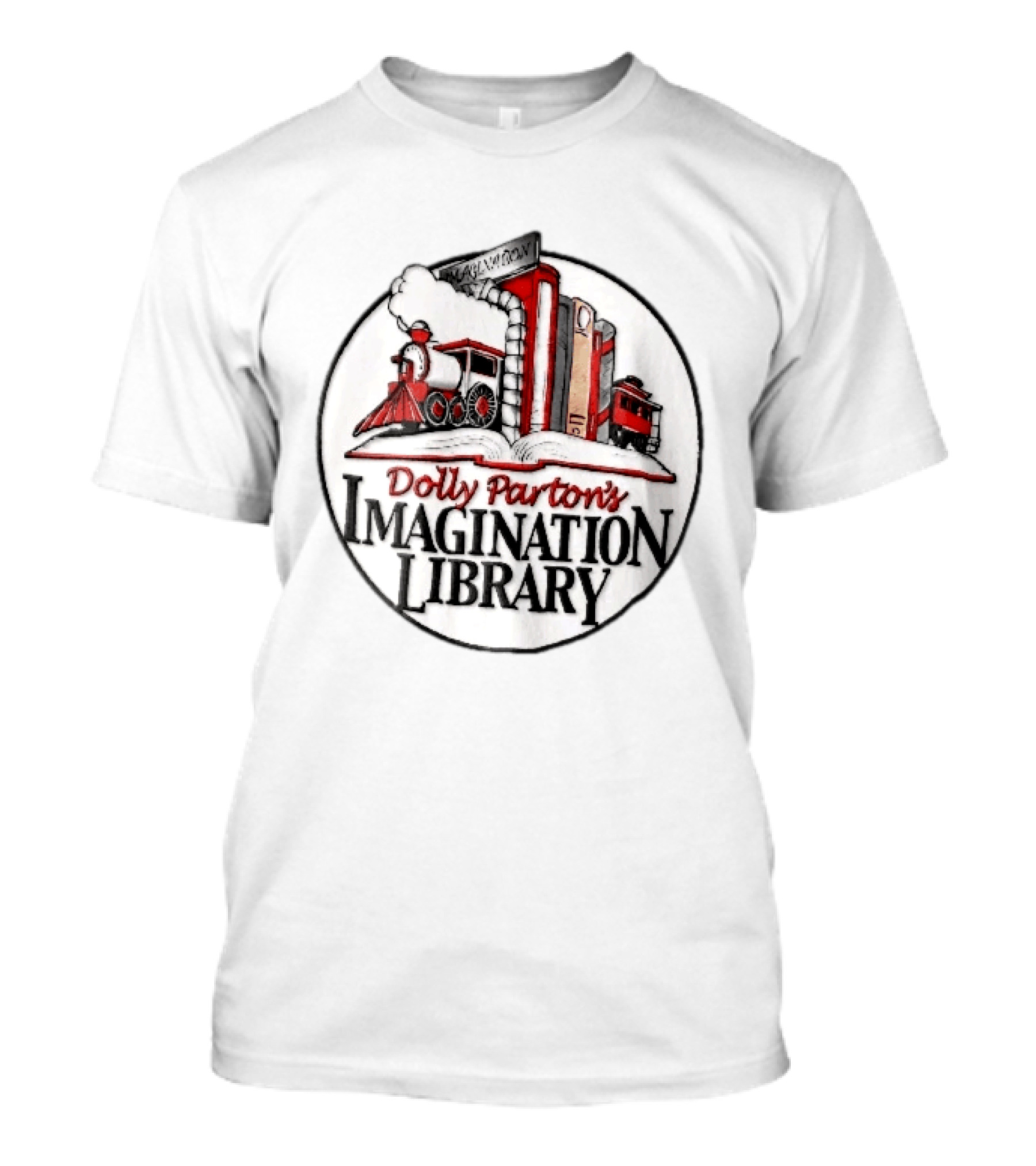 Dolly Parton's Imagination Library Steam Train And Books Oval T-Shirt