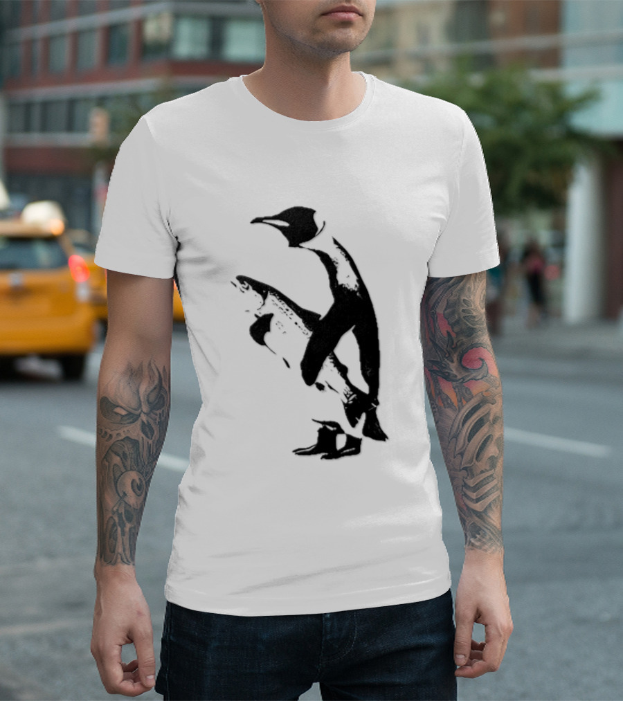 Penguin Holding A Fish T-Shirt