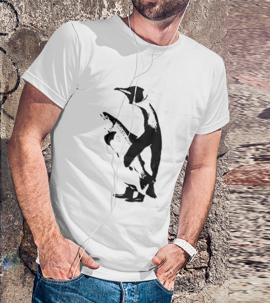 Penguin Holding A Fish T-Shirt