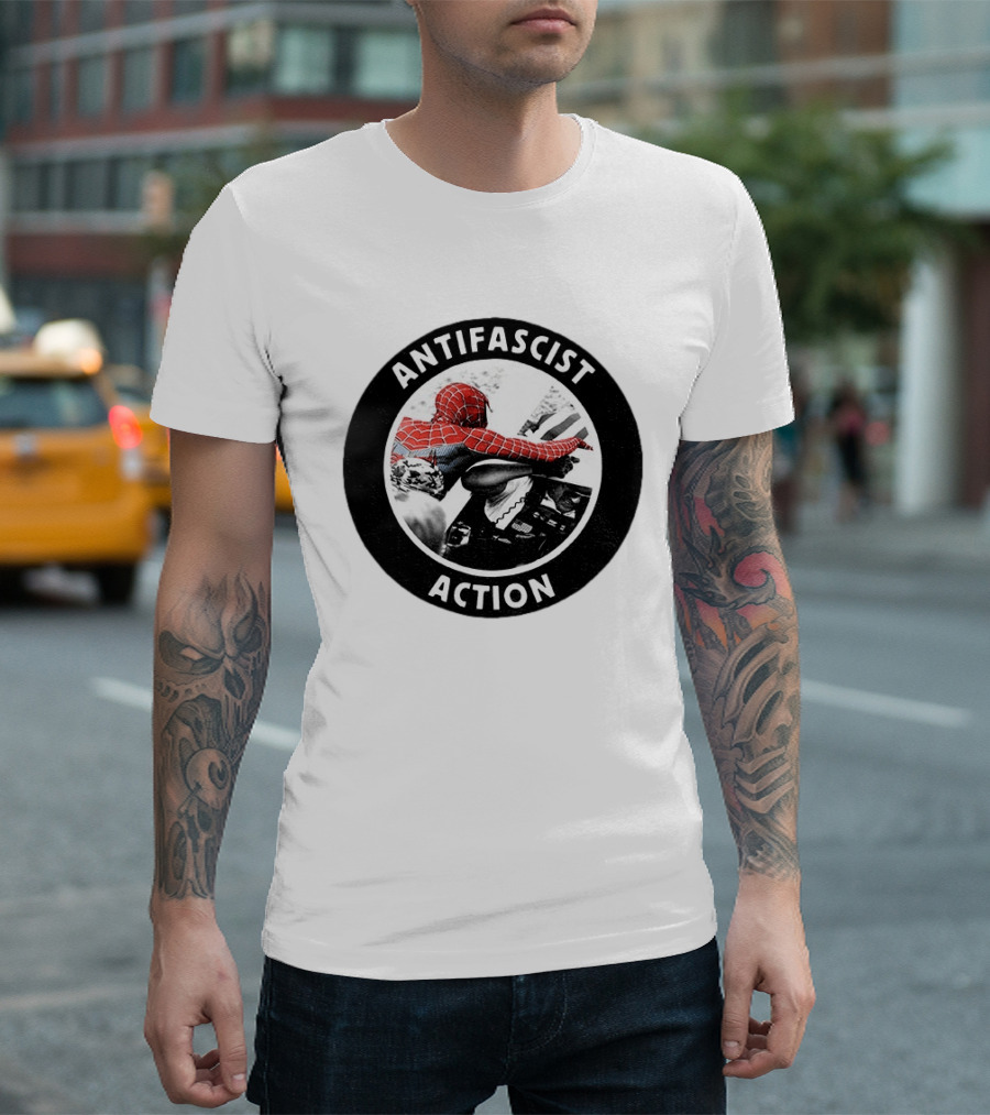 Spider Punk Hobie Brown Spider Man Antifascist Action Good Night White Pride Anti Fascist T-Shirt