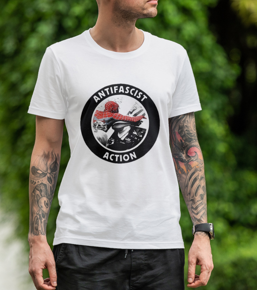 Spider Punk Hobie Brown Spider Man Antifascist Action Good Night White Pride Anti Fascist T-Shirt