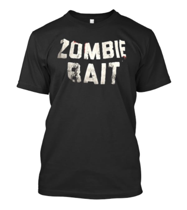 Zombie Bait Distressed White Bloodstained Crumpled Tape T-Shirt
