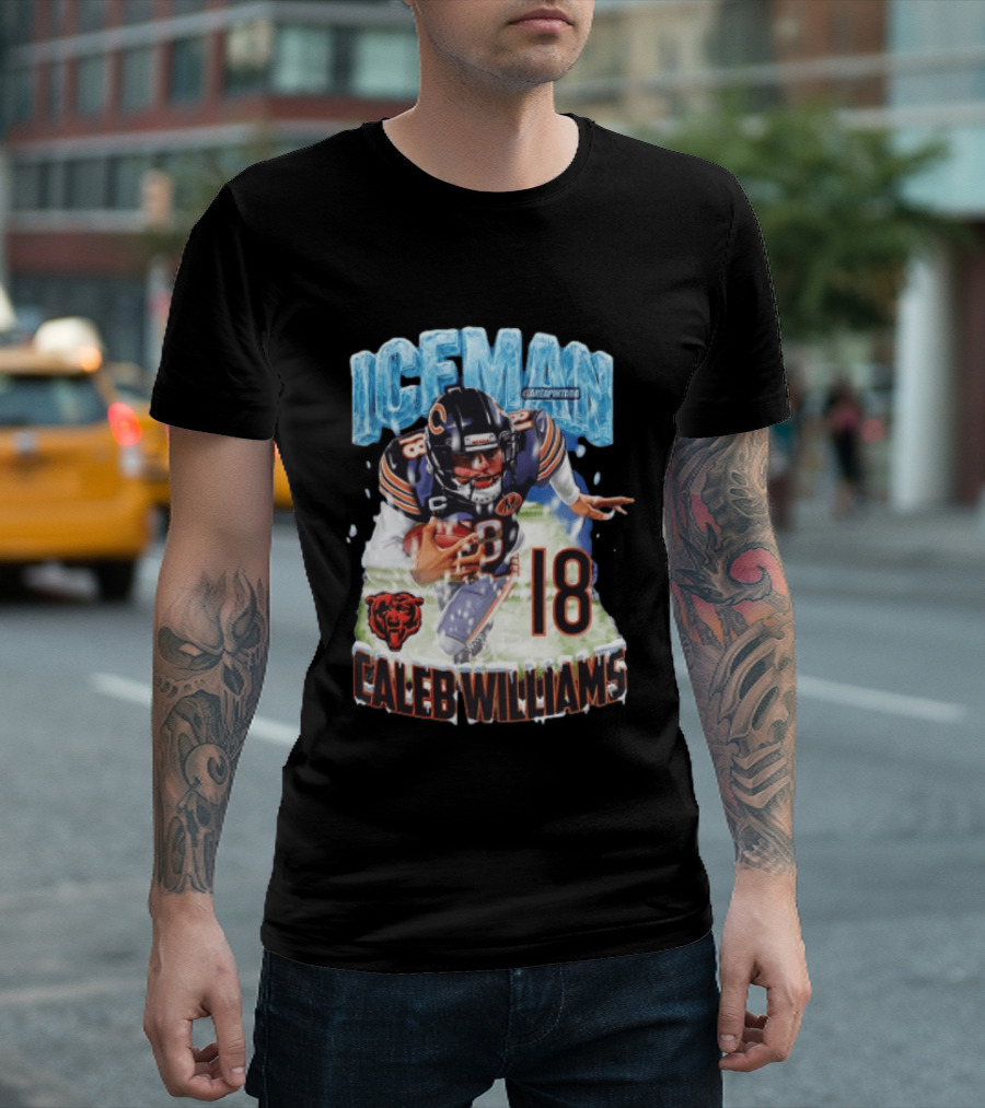 Iceman Caleb Williams 18 Chicago Bears Football Player T-Shirt