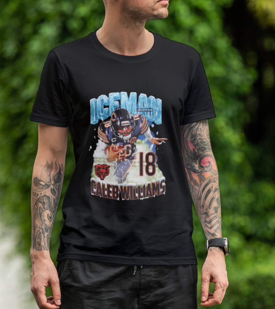 Iceman Caleb Williams 18 Chicago Bears Football Player T-Shirt