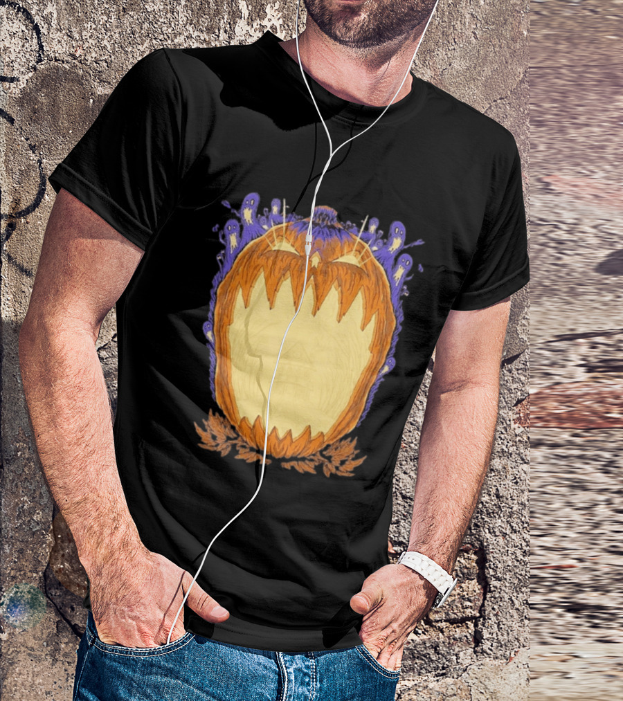 Pumpkin Ghost Haunted House Halloween Spooky Jack O' Lantern T-Shirt