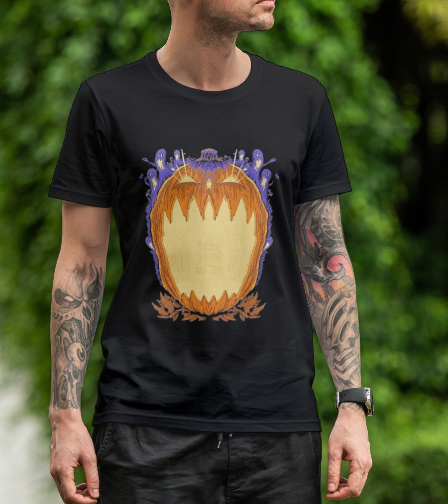 Pumpkin Ghost Haunted House Halloween Spooky Jack O' Lantern T-Shirt