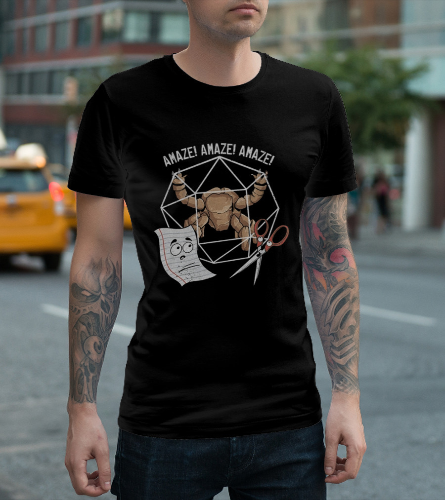 Rocky Paper Scissors Amaze Amaze Amaze Polyhedron Challenge T-Shirt