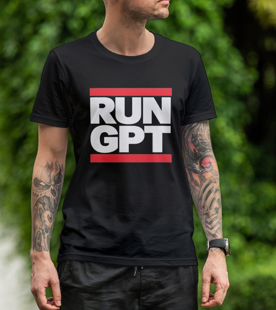 RUN GPT Bold Red White T-Shirt