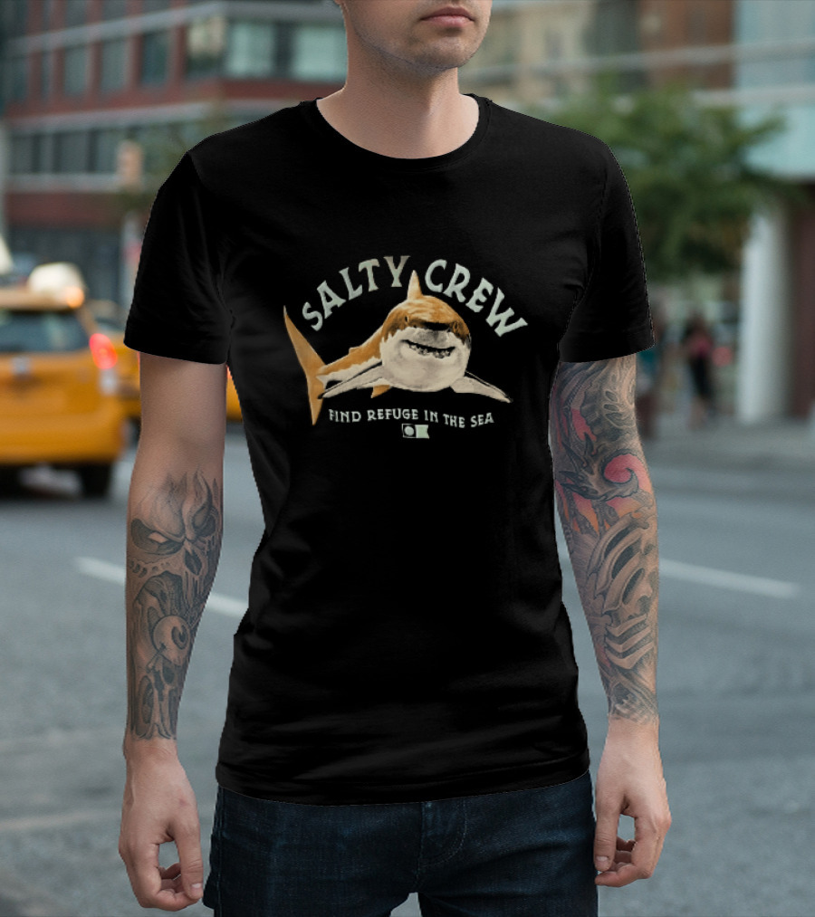 Salty Crew Find Refuge In The Sea Great White Shark T-Shirt