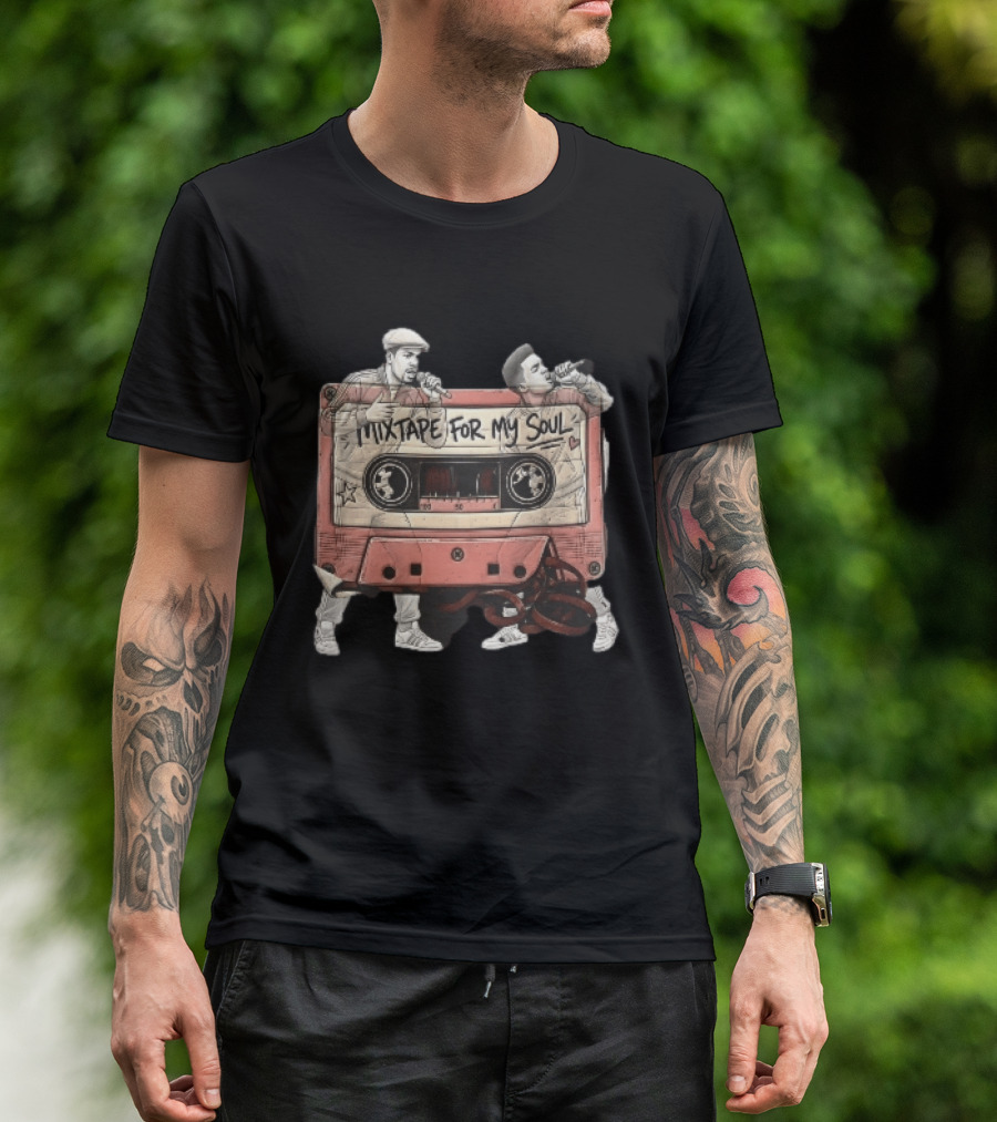 Mixtape For My Soul Two MCs Microphones Tracksuits Cassette Tape T-Shirt