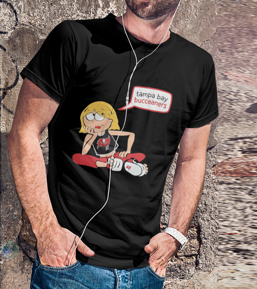 Tampa Bay Buccaneers Cartoon Blonde Girl Speech Bubble Red Pants T-Shirt