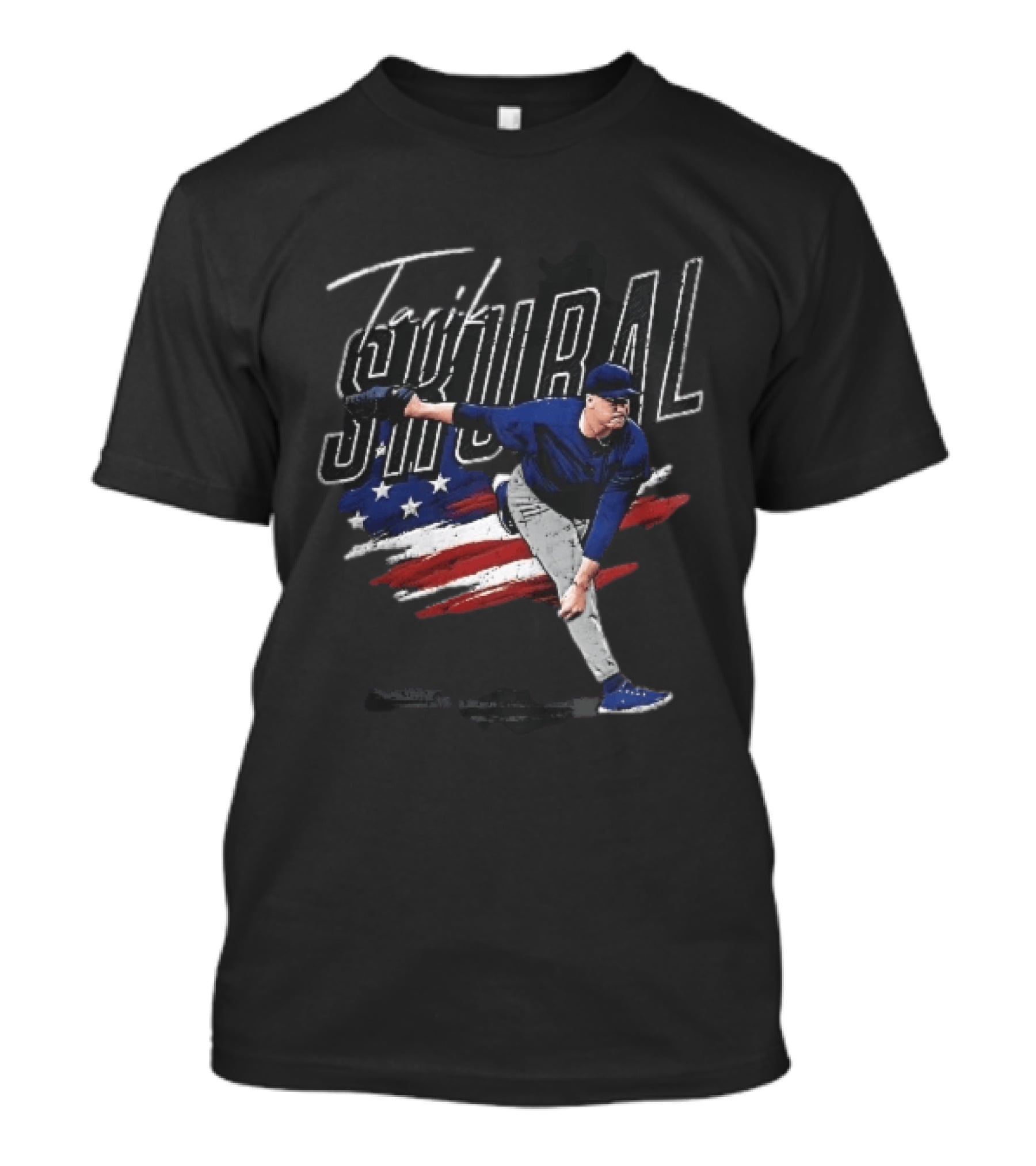 Tarik Skubal Pitching American Flag Baseball Player T-Shirt
