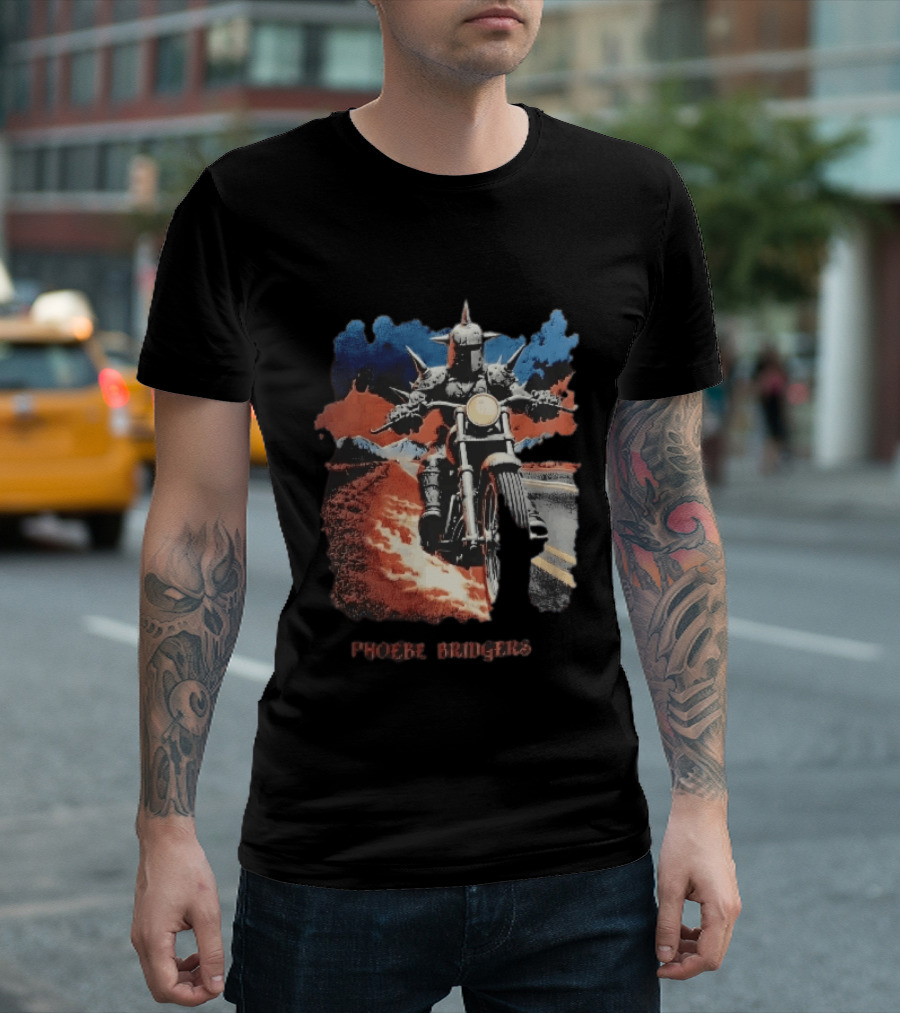 Phoebe Bridgers Spiked Knight Armor Motorcycle Road Bootleg T-Shirt