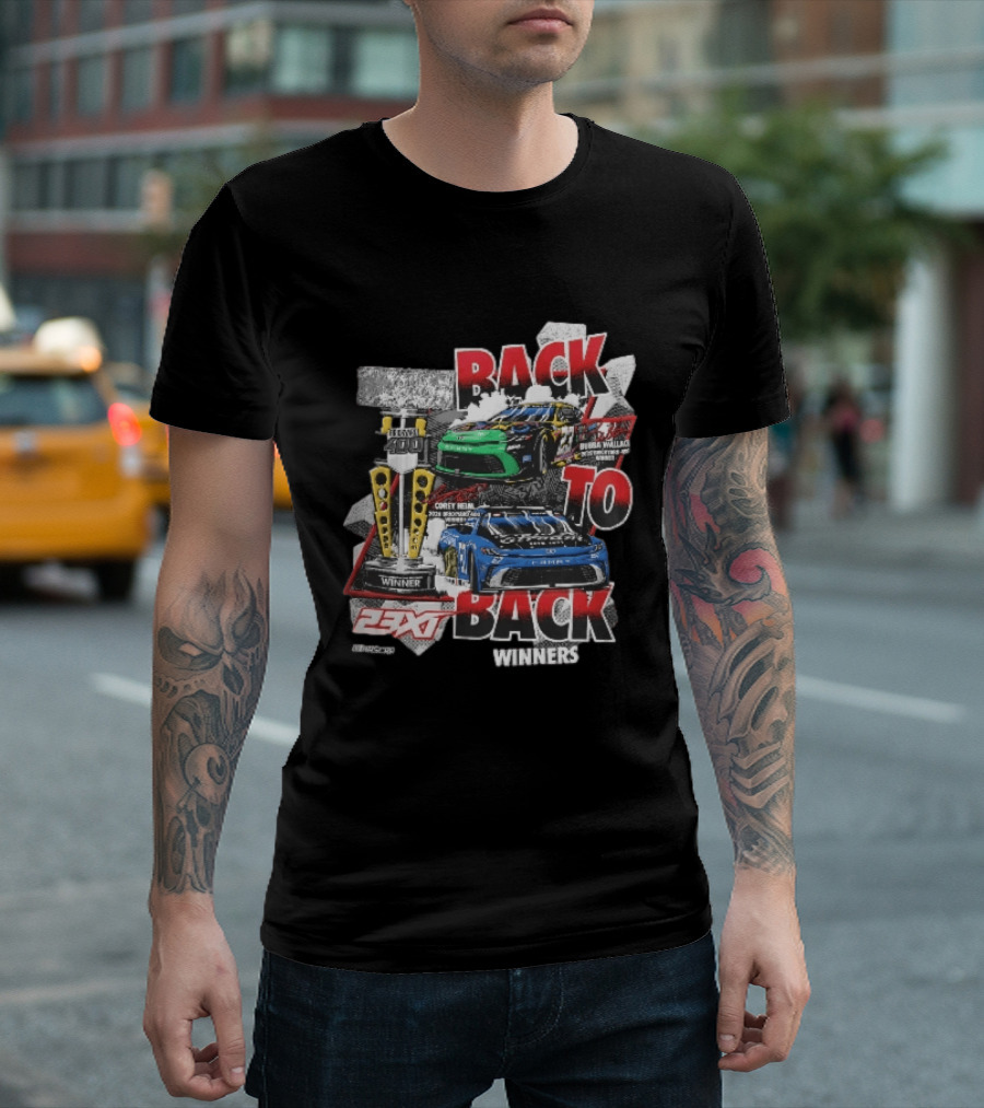 23XI NASCAR Back To Back Winners Bubba Wallace Corey Heim Brickyard 400 Race Cars Trophy 2025 2026 T-Shirt