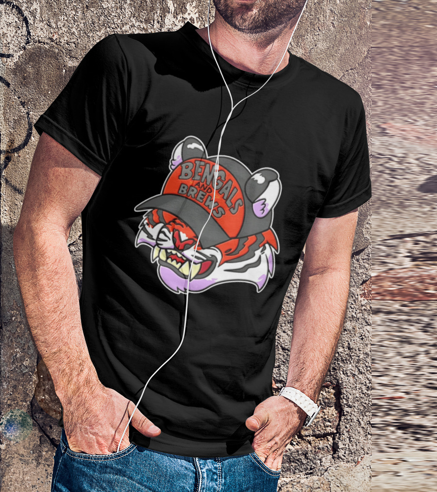 Bengals And Brews Cincinnati Tiger Fan Gear T-Shirt