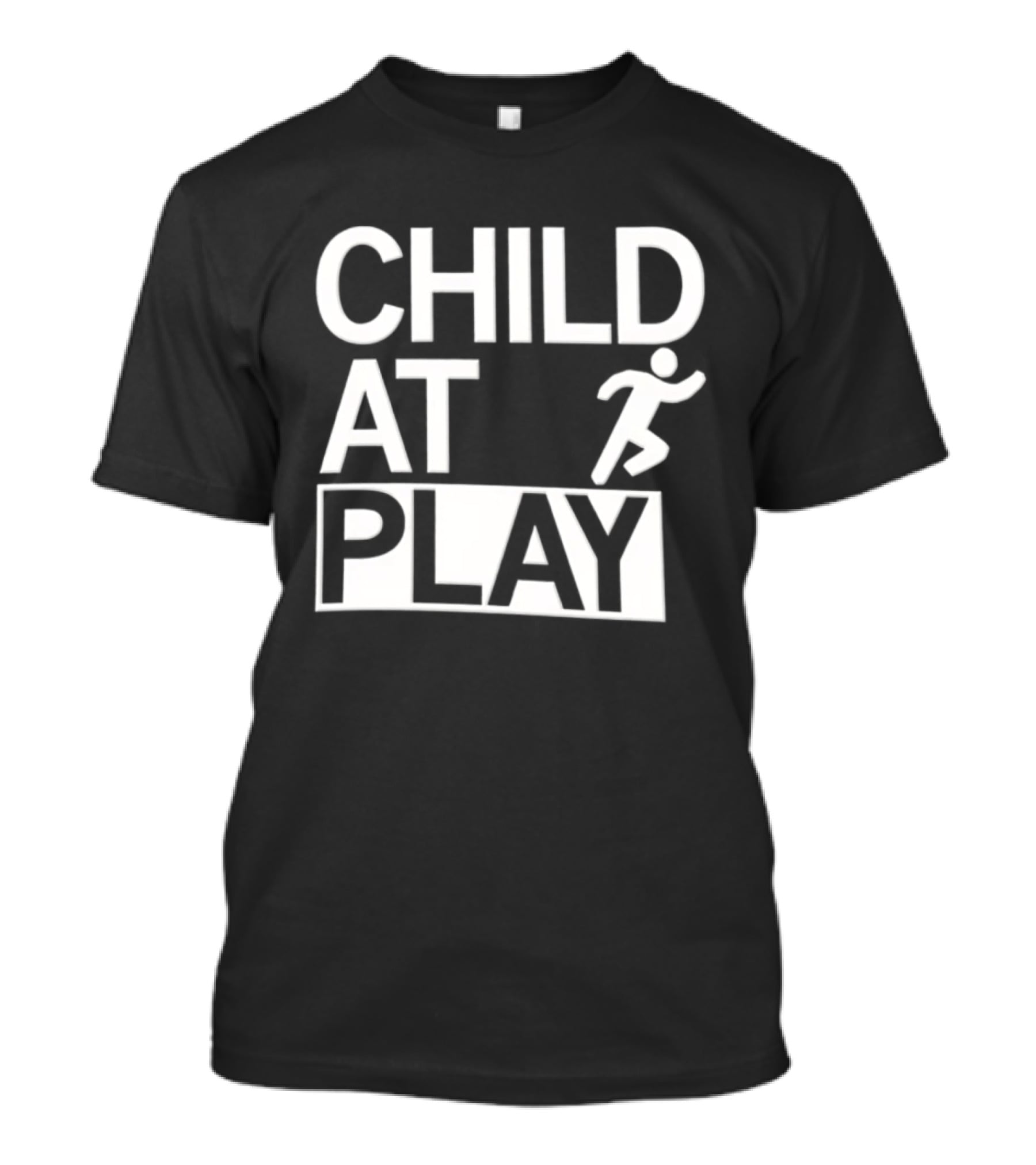 Child At Play Text With Running Figure T-Shirt
