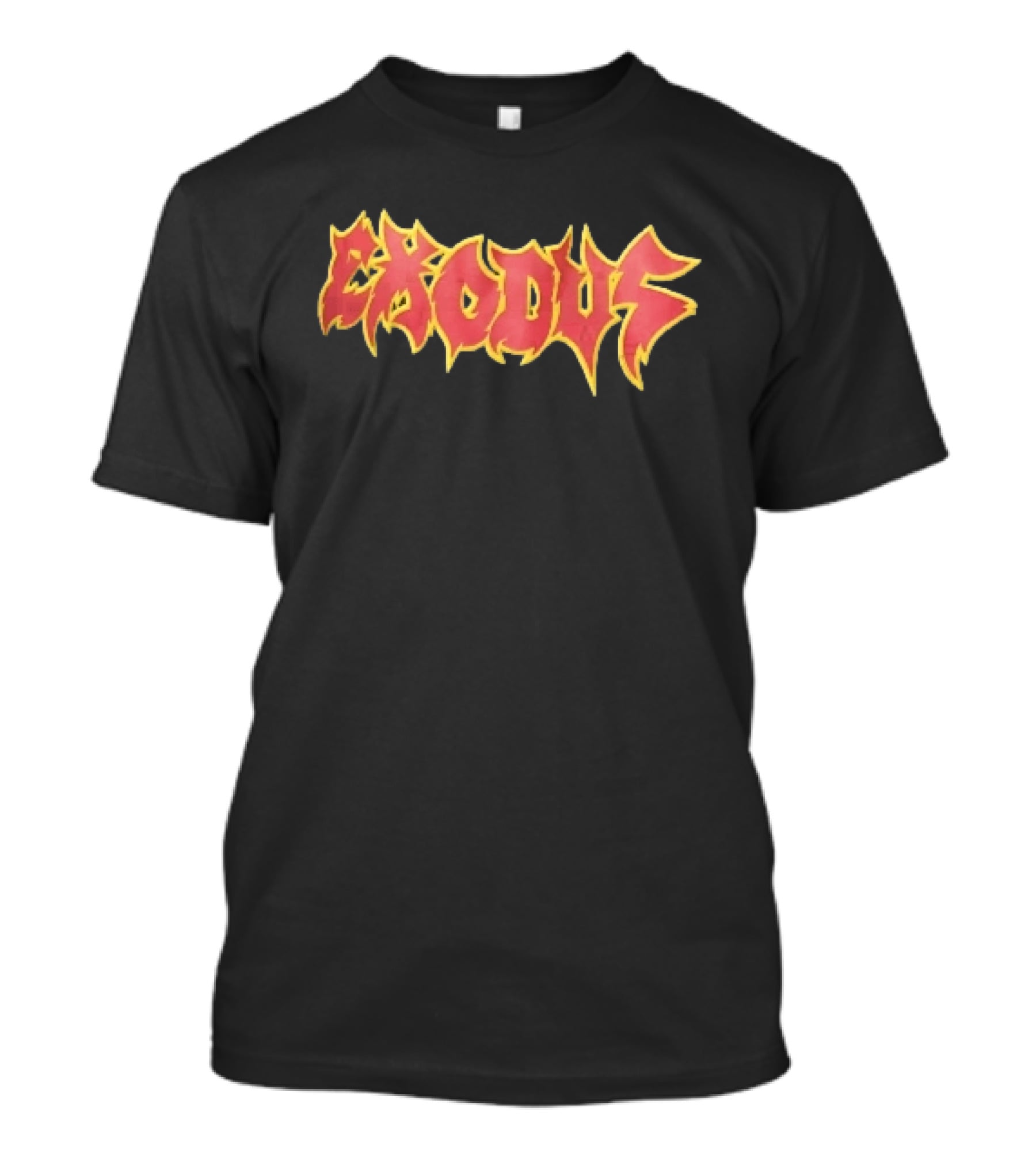 Exodus Red Yellow Spiky Flame Graffiti T-Shirt