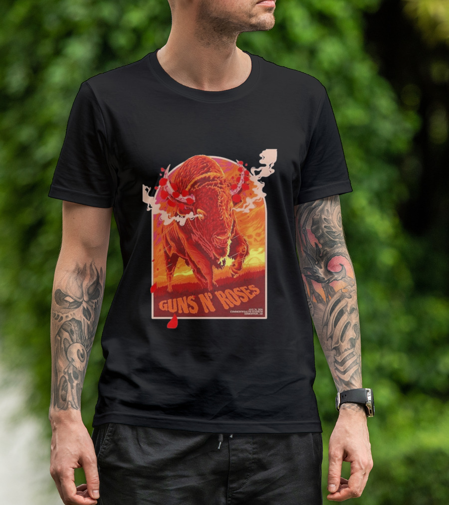 Guns N Roses Bison Commonwealth Stadium Edmonton AB August 26 2026 T-Shirt