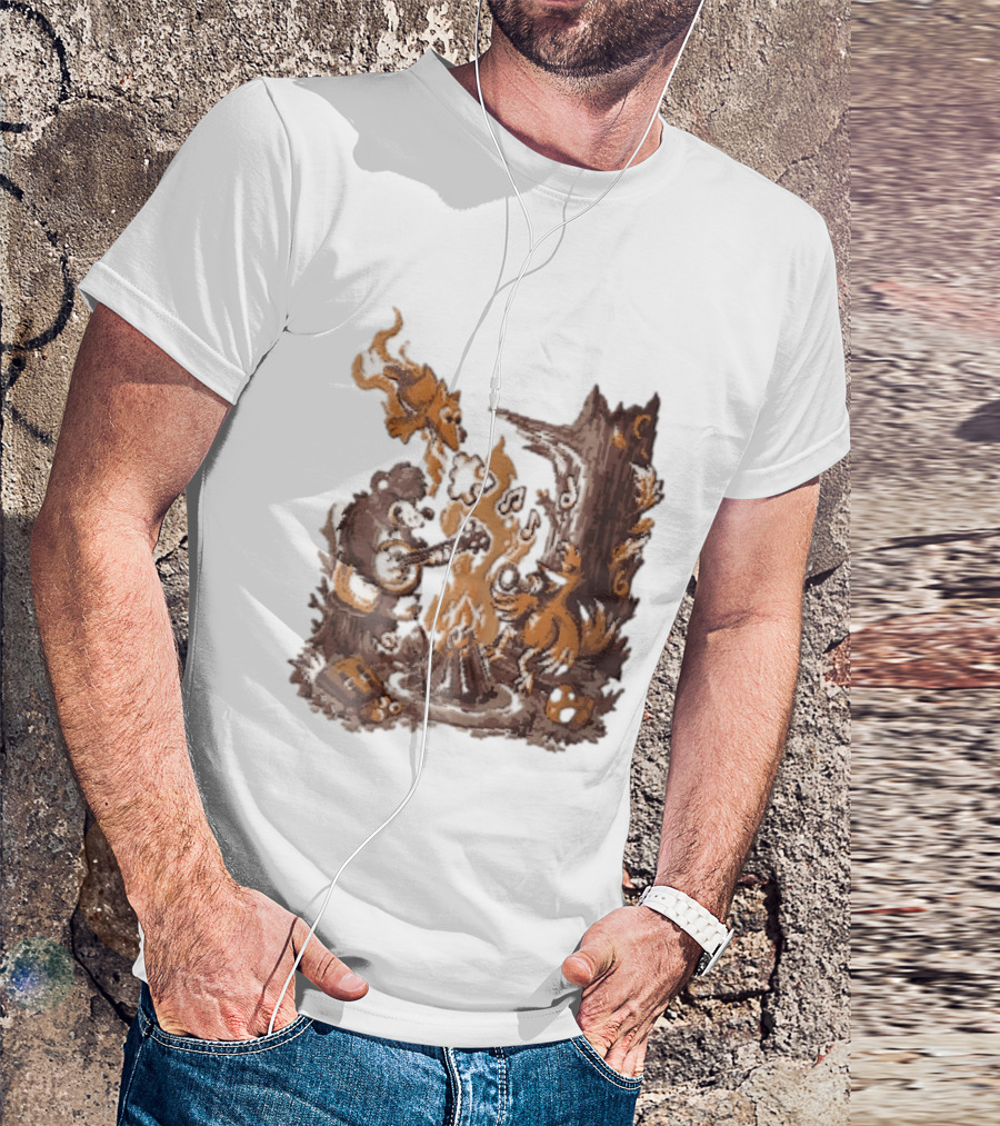 Banjo Kazooie Bear And Bird Music Campfire Jiggy Pixel T-Shirt
