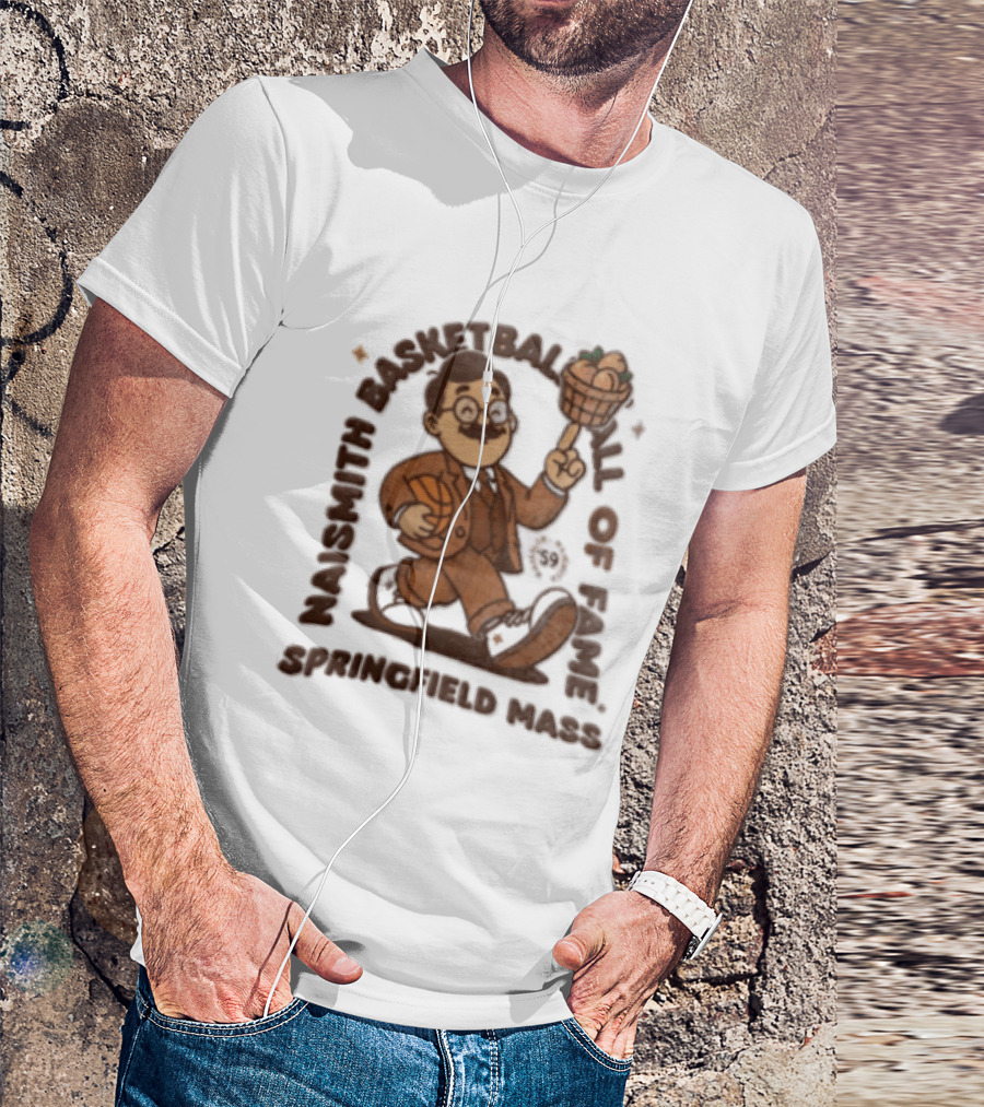 Naismith Basketball Hall Of Fame Springfield Massachusetts James Naismith பேஸ்கெட் பாலிங்கள்ள T-Shirt