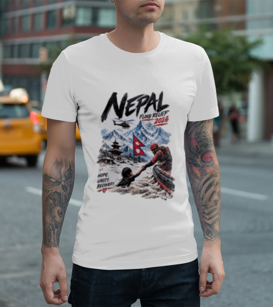 Nepal Flood Relief 2026 Hope Unity Recovery Stand With Nepal Strong T-Shirt