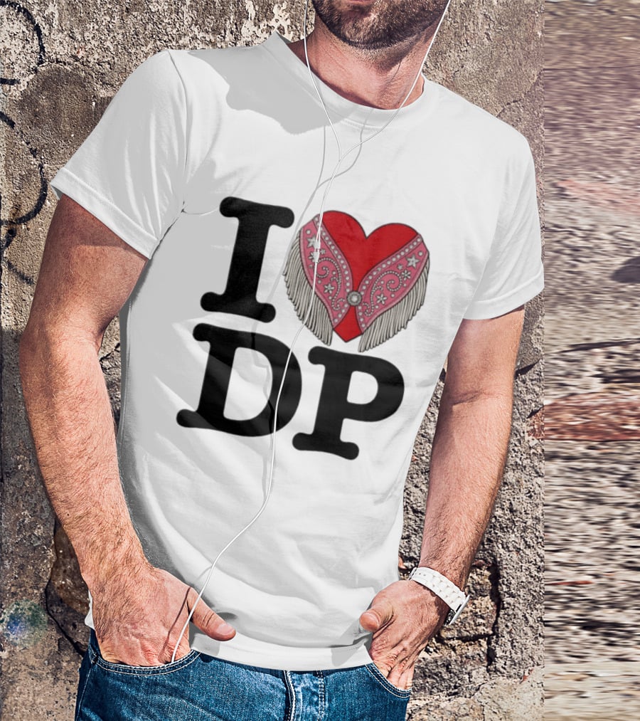 I Love DP Dolly Parton Heart Fringe Western T-Shirt