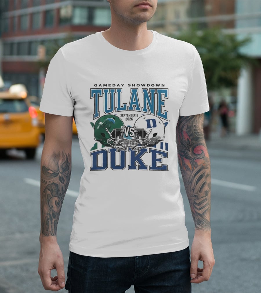 Gameday Showdown Duke Blue Devils Vs Tulane Green Wave September 6 2026 T-Shirt