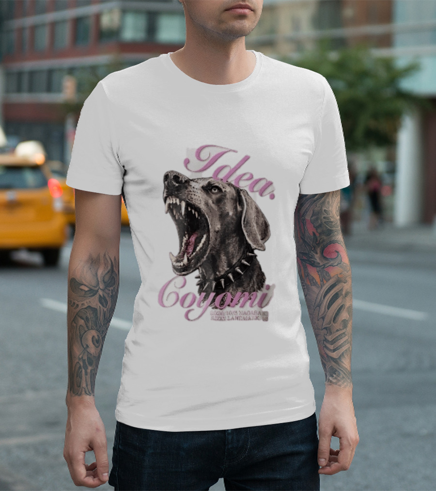 Rizin Idea Coyomi Nagasaki Snarling Dog Spiked Collar Pink Cursive 2024 T-Shirt
