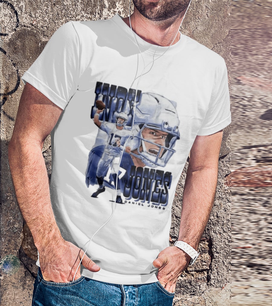 Indy Jones Football Quarterback Throwing Action Close Up Helmet T-Shirt