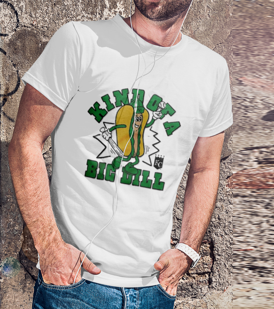 Kansas City Royals MLB Kinda Of A Big Dill Cartoon Pickle Hot Dog KC T-Shirt