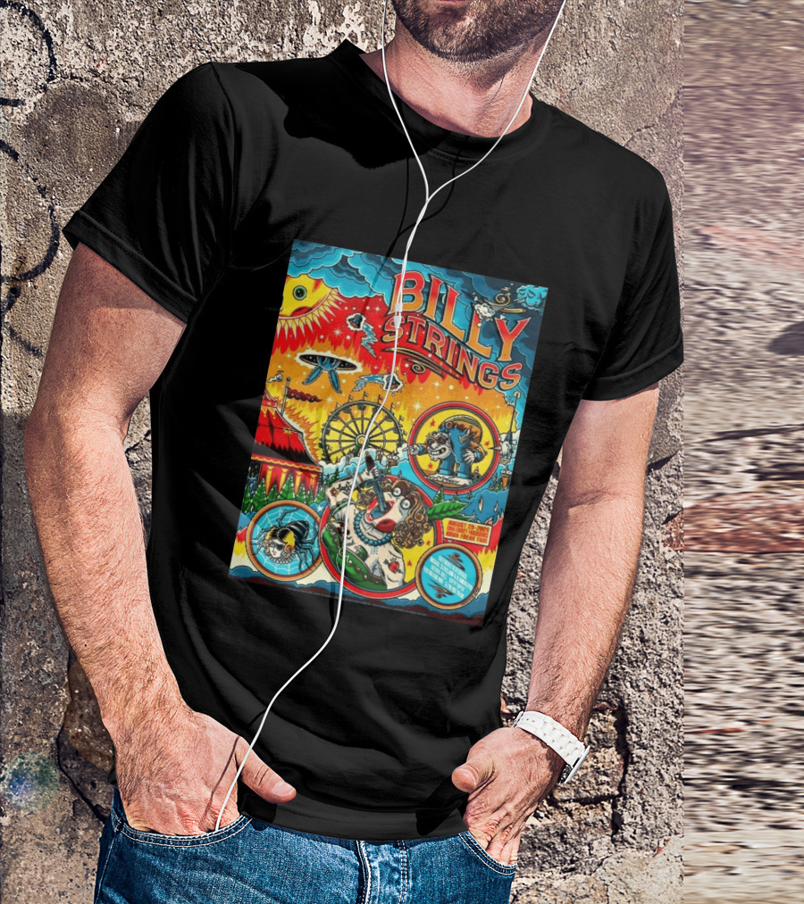Billy Strings Ionia Freak Fair 2026 Night 2 Ionia MI August 29 UFO Carnival Extravaganza Ferris Wheel T-Shirt