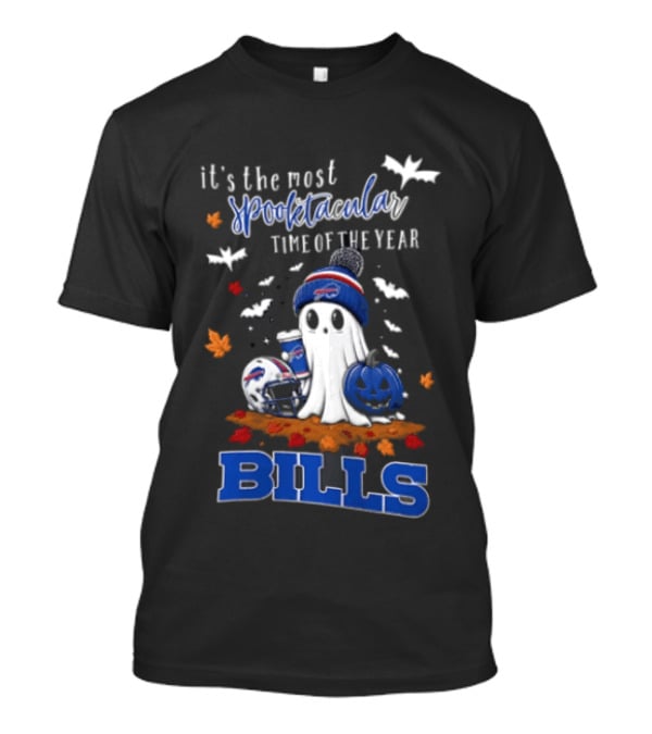 Buffalo Bills Spooktacular Ghost Football Helmet Pumpkin Halloween Time T-Shirt