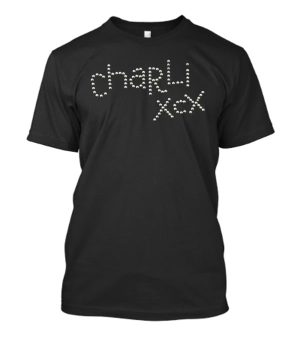 Charli XCX Brass Studded Bold Lettering T-Shirt