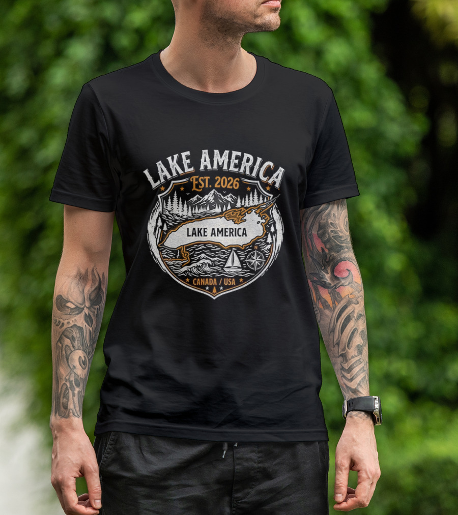 Lake America Est. 2026 Canada USA Adventure T-Shirt