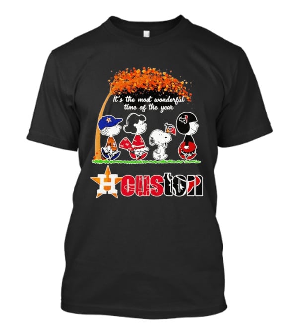Houston Peanuts Halloween Sports Most Wonderful Time 2026 T-Shirt