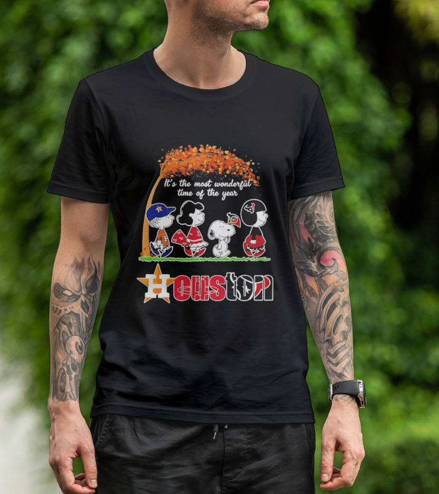 Houston Peanuts Halloween Sports Most Wonderful Time 2026 T-Shirt