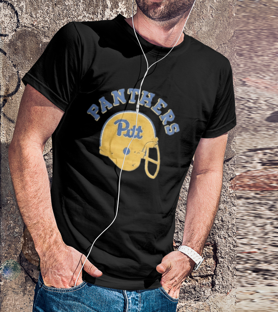 Pittsburgh Panthers NCAA Pitt Yellow Football Helmet Panthers T-Shirt