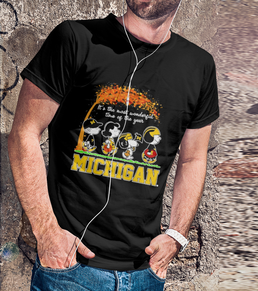 Michigan Wolverines Peanuts Halloween It's The Most Wonderful Time 2026 T-Shirt