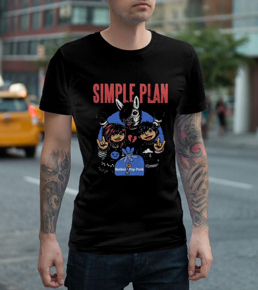 Simple Plan Quebec Pop Punk Passe Partout Mashup 2026 Black T-Shirt