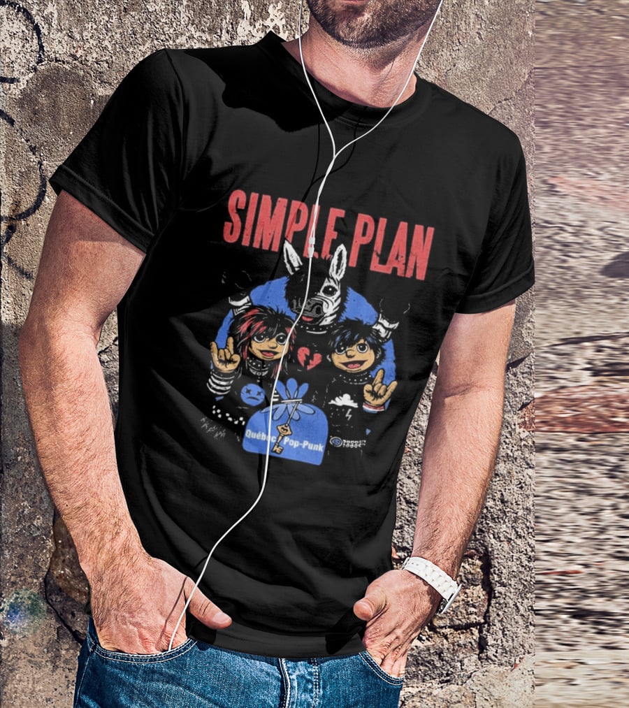 Simple Plan Quebec Pop Punk Passe Partout Mashup 2026 Black T-Shirt