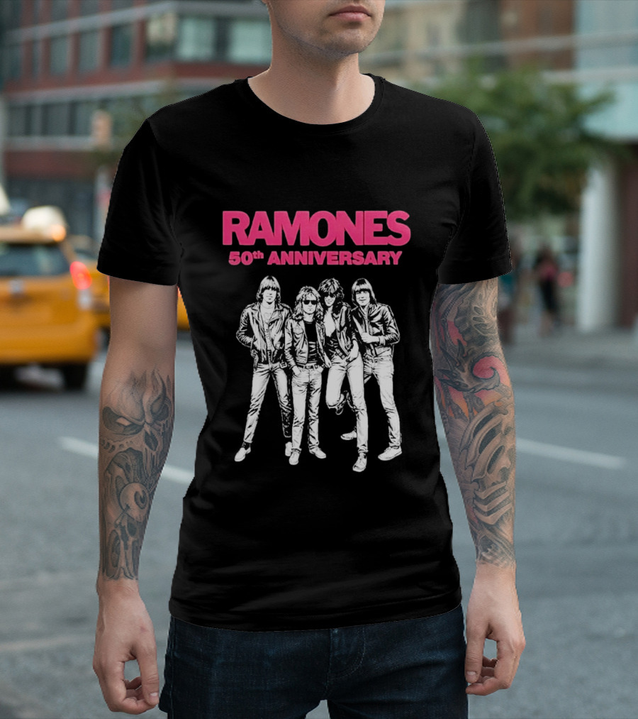 RAMONES 50th Anniversary August 30 2026 Hollywood Forever LA Black T-Shirt