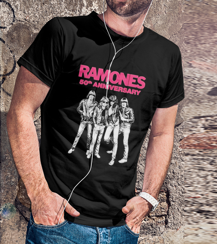 RAMONES 50th Anniversary August 30 2026 Hollywood Forever LA Black T-Shirt