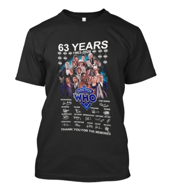 63 Years Doctor Who William Hartnell Patrick Troughton Thank You For The Memories T-Shirt